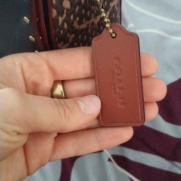 COACH Madison Signature Canvas Convertible Crossbody Tea Rose & Snakeskin - Picture 5 of 12